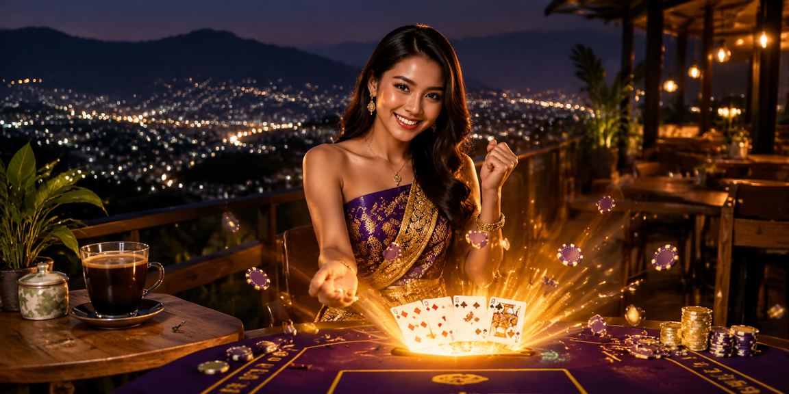 Meja baccarat di kedai kopi Vietnam dengan nuansa kasino yang elegan