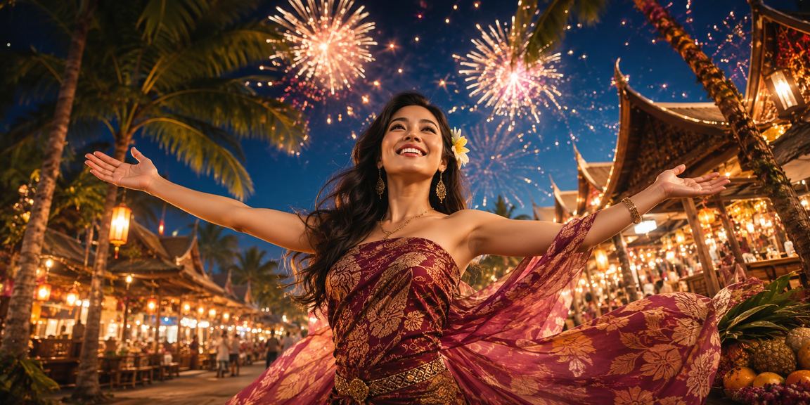 Suasana festival malam hari dengan bonus rebate menarik untuk pemain aktif