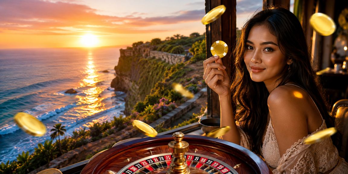 Meja roulette di kedai kopi Vietnam dengan suasana kasino yang elegan dan hangat